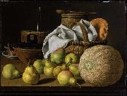 Still Life with Melon and Pears Luis Eugenio Melendez